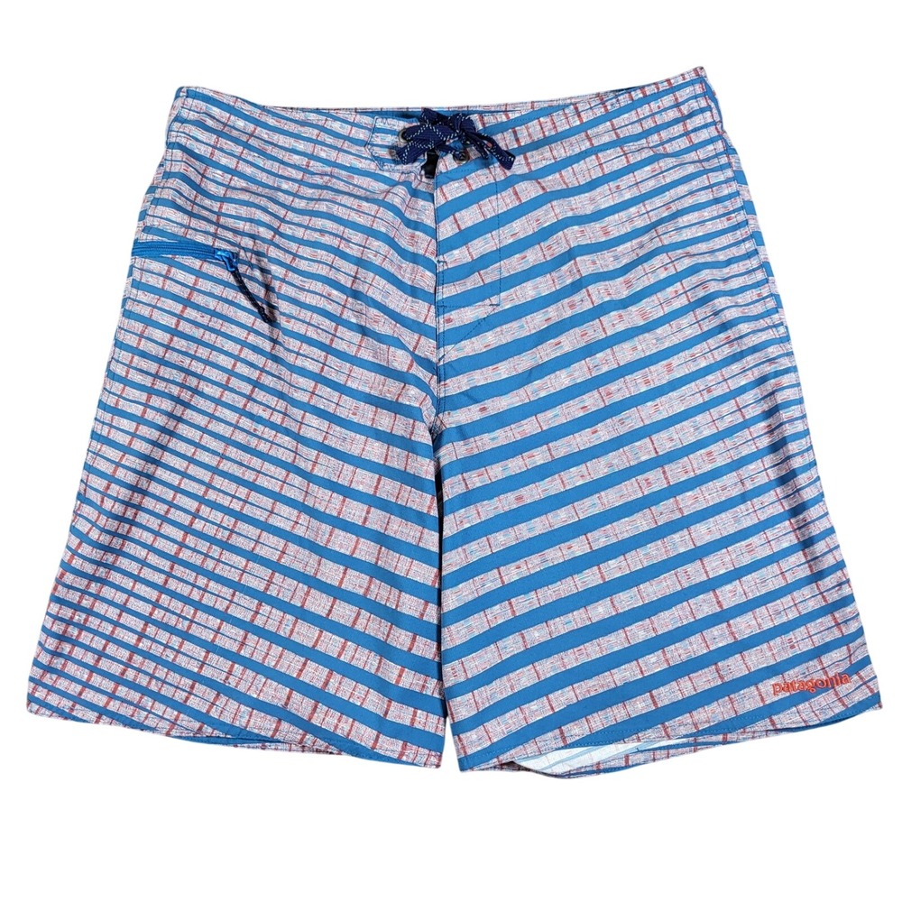 Patagonia Mens Size 32 Baggies Stretch‎ Planing Board Shorts Striped Swim Trunks